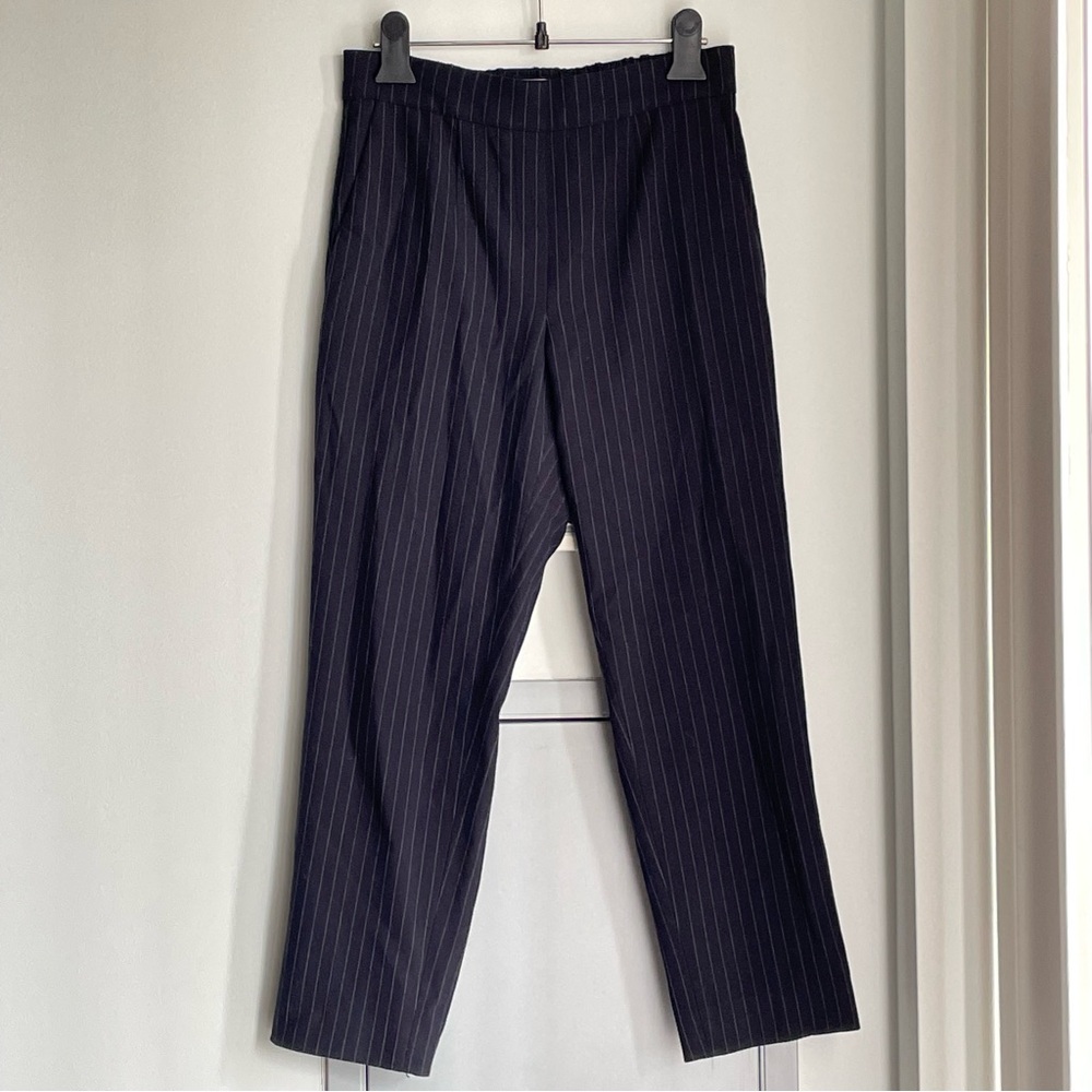 ARITZIA BABATON Classic Navy Pinstripe Dress Pants